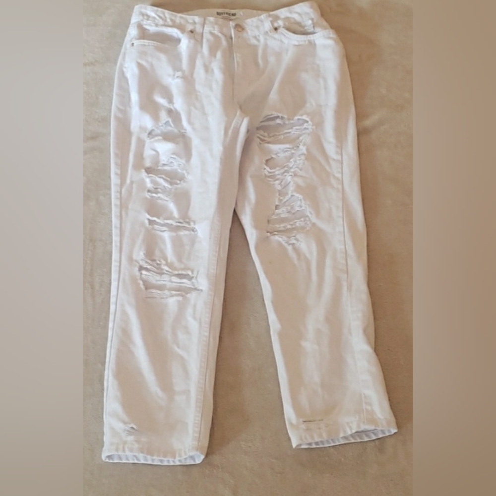 Refuge Boyfriend White Jeans